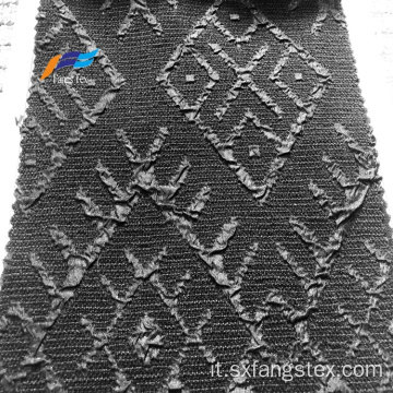 Tessuto jacquard fokuro in poliestere con nero formale